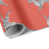 Hoge vijf zebras in het rood cadeaupapier (Rol Hoek)