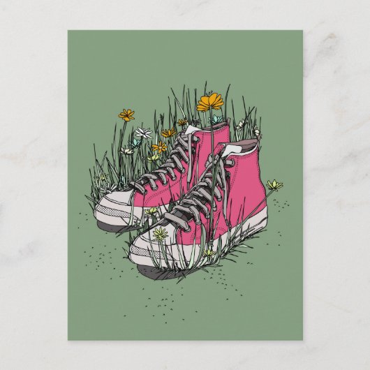 Hoge Vintage Sneakers Briefkaart (Voorkant)