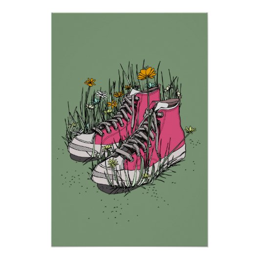 Hoge Vintage Sneakers Perfect Poster (Voorkant)