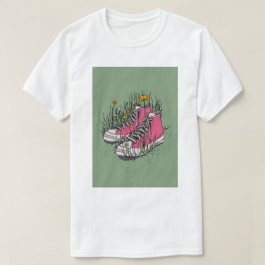 Hoge Vintage Sneakers T-shirt (Design voorkant)