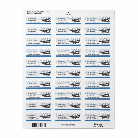 Hoge vleugelluchtvaart  Adresetiketten Etiket (Full Sheet)