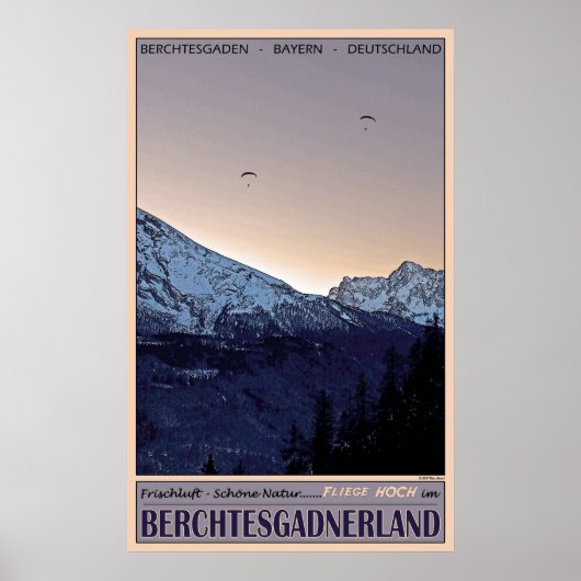Hoge vliegdruk op Berchtesgaden Poster (Voorkant)