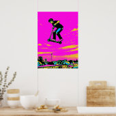 Hoge Vliegende Stunt - Scooterrijder Poster (Keuken)