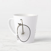 Hoge Wiel Antieke Fiets Latte Mok (Linkerhoek)
