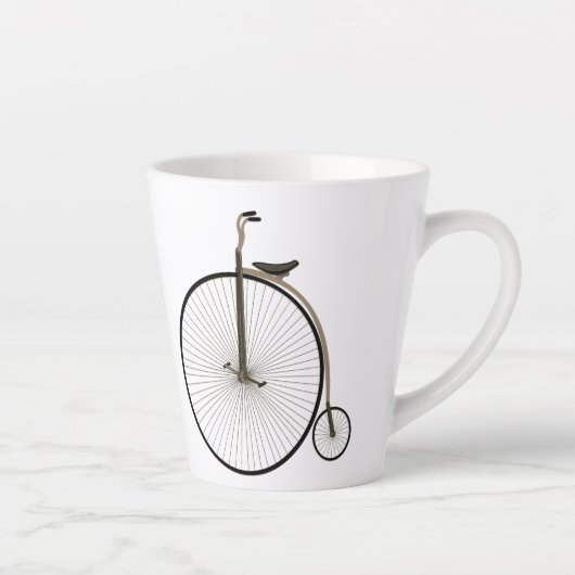 Hoge Wiel Antieke Fiets Latte Mok (Rechts)