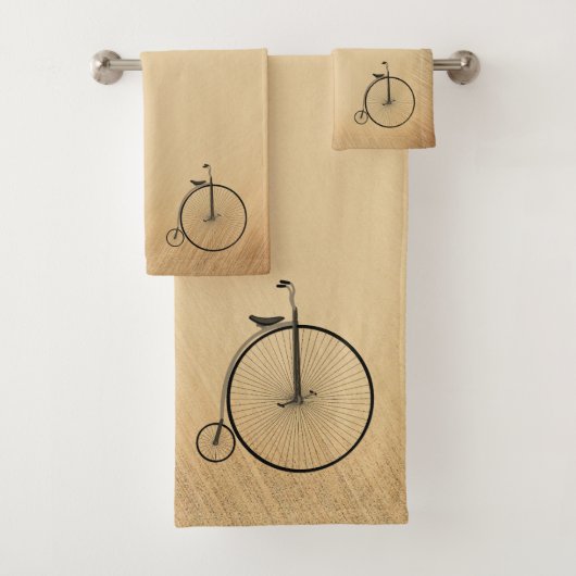 Hoge Wiel Antieke Fiets Rustiek Bad Handdoek (Insitu)