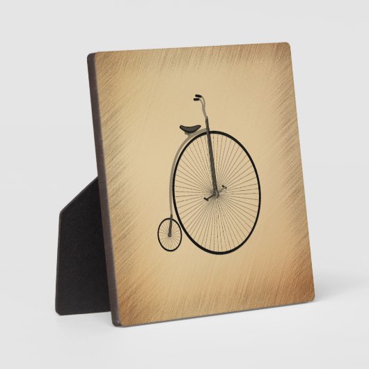 Hoge Wiel Antieke Fiets Rustiek Fotoplaat (Voorkant)