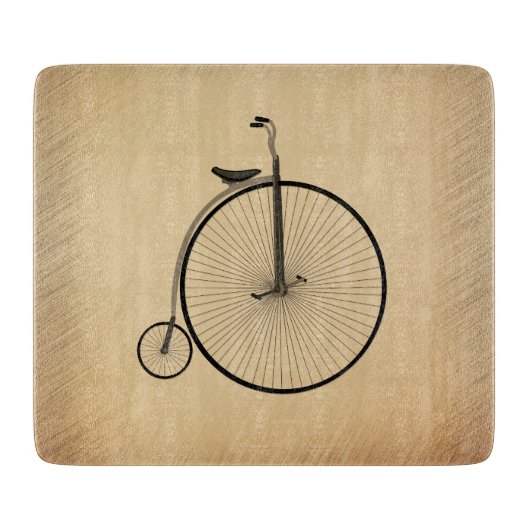 Hoge Wiel Antieke Fiets Rustiek Snijplank (Voorkant)