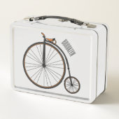 Hoge wiel fiets cartoon illustratie (Achterkant)
