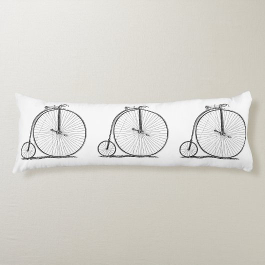 Hoge Wieler Fiets Penny Farthing Lichaamskussen (Voorkant)