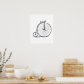 hoge wieler fiets penny farthing poster (Keuken)
