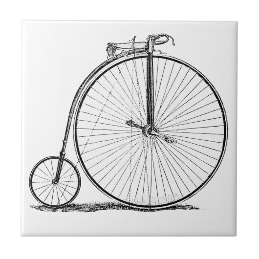 Hoge Wieler Fiets Penny Farthing Tegeltje (Voorkant)