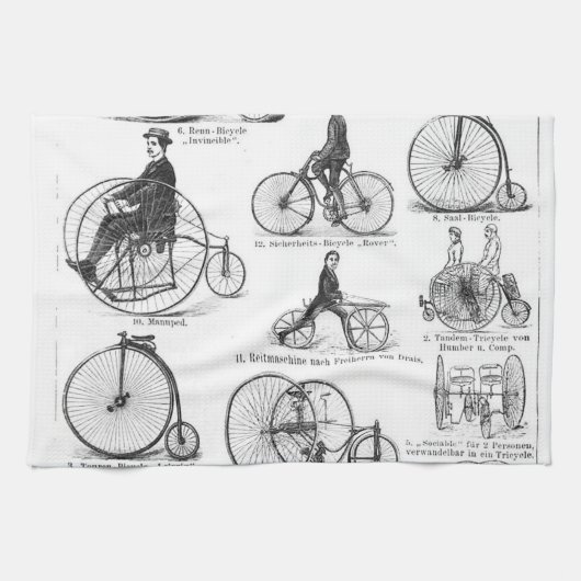 Hoge Wieler Fiets Penny Farthing Theedoek (Horizontaal)