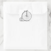 Hoge Wieler Fiets Penny Farthing Vierkante Sticker (Tas)