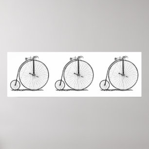 Hoge Wieler Victoriaanse Penny Farthing Fiets Wiel Poster