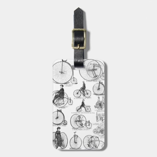 Hoge Wielerfiets Penny Farthing Bagagelabel (Voorkant verticaal)