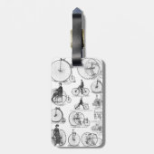 Hoge Wielerfiets Penny Farthing Bagagelabel (Achterkant verticaal)