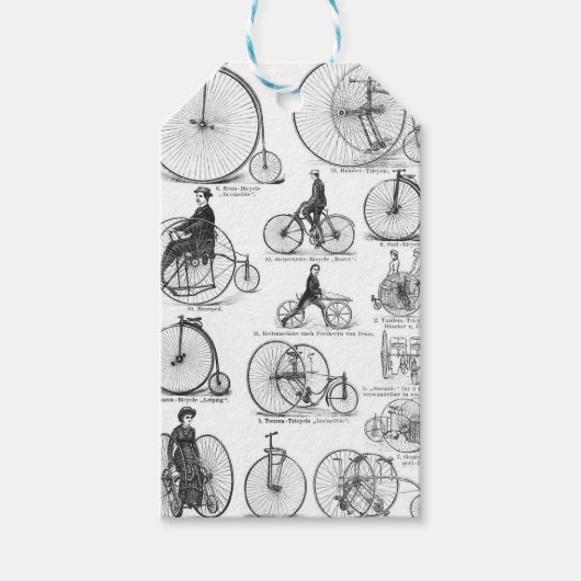 Hoge Wielerfiets Penny Farthing Cadeaulabel (Voorkant)