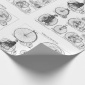 Hoge Wielerfiets Penny Farthing Cadeaupapier (Hoek)