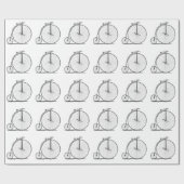 Hoge Wielerfiets Penny Farthing Cadeaupapier (Vlak)