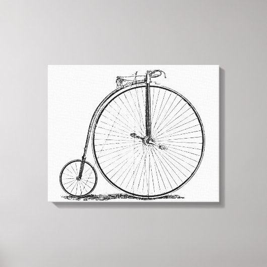 Hoge Wielerfiets Penny Farthing Canvas Afdruk (Voorkant)
