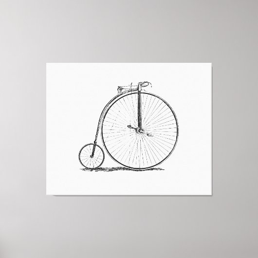 Hoge Wielerfiets Penny Farthing Canvas Afdruk (Voorkant)