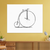 Hoge Wielerfiets Penny Farthing Canvas Afdruk (Insitu (Woonkamer))