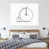 Hoge Wielerfiets Penny Farthing Canvas Afdruk (Insitu (Slaapkamer))
