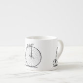 Hoge Wielerfiets Penny Farthing Espresso Kop (Voorkant rechts)