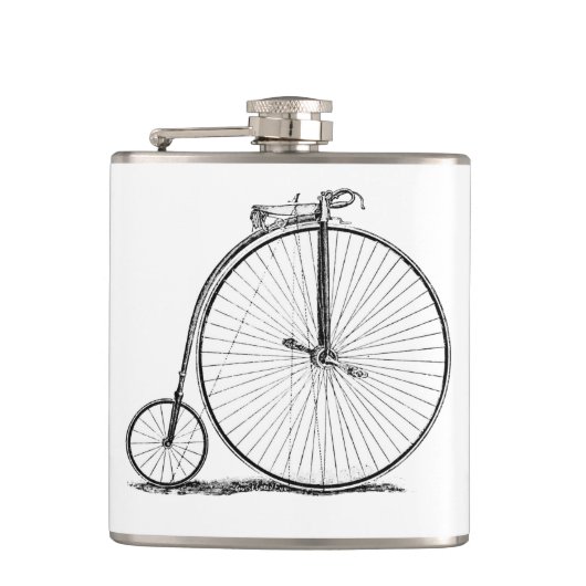 Hoge Wielerfiets Penny Farthing Heupfles (Voorkant)