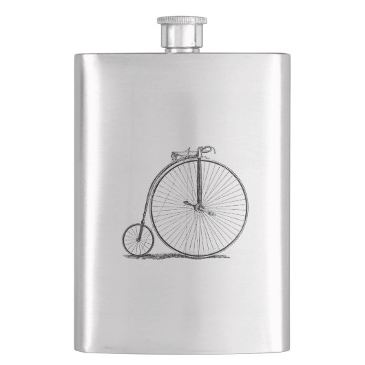 Hoge Wielerfiets Penny Farthing Heupfles (Voorkant)