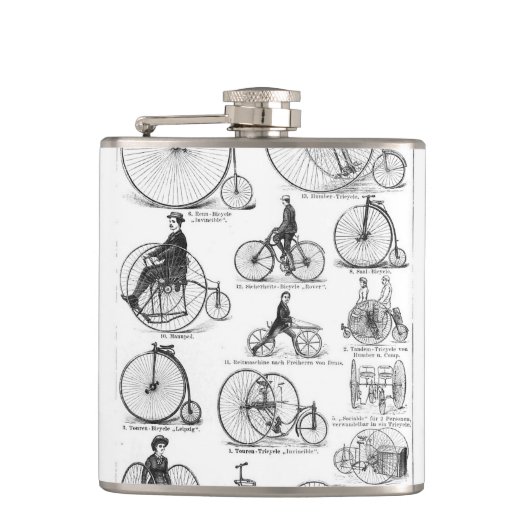 Hoge Wielerfiets Penny Farthing Heupfles (Voorkant)