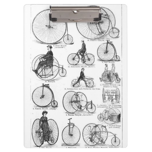Hoge Wielerfiets Penny Farthing Klembord (Voorkant)
