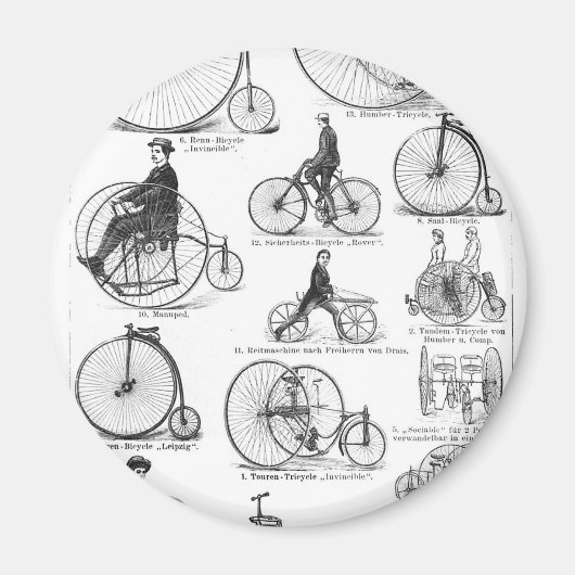 Hoge Wielerfiets Penny Farthing Magneet (Voorkant)
