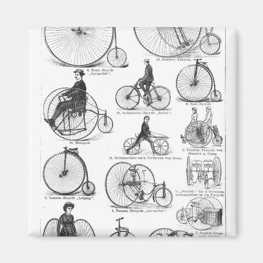 Hoge Wielerfiets Penny Farthing Magneet (Voorkant)