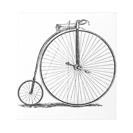 Hoge Wielerfiets Penny Farthing Notitieblok (Voorkant)