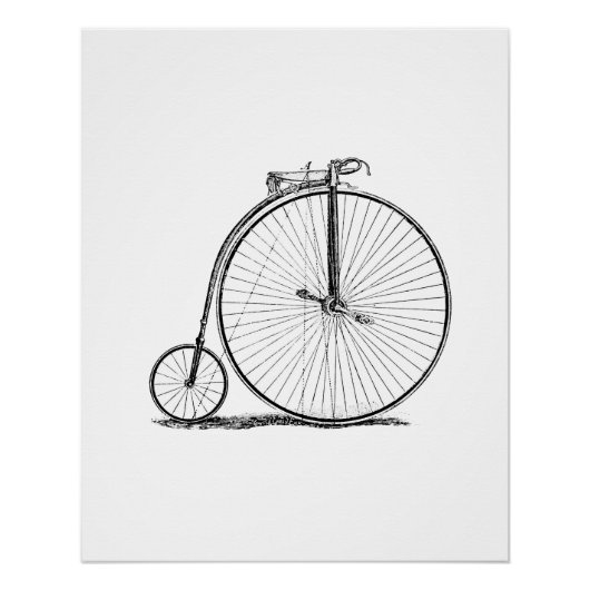 Hoge Wielerfiets Penny Farthing Poster (Voorkant)