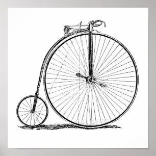 Hoge Wielerfiets Penny Farthing Poster