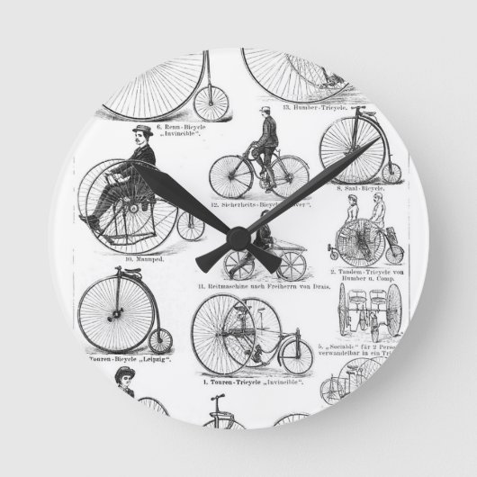 Hoge Wielerfiets Penny Farthing Ronde Klok (Voorkant)