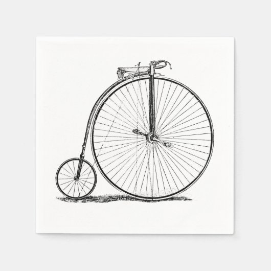 Hoge Wielerfiets Penny Farthing Servetten (Voorkant)