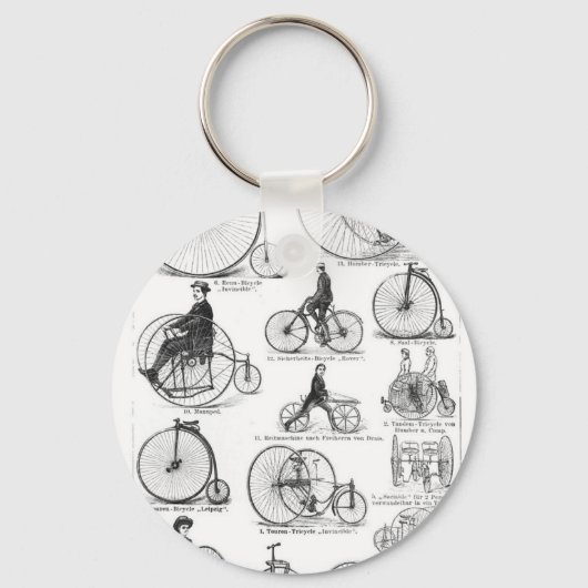 Hoge Wielerfiets Penny Farthing Sleutelhanger (Voorkant)