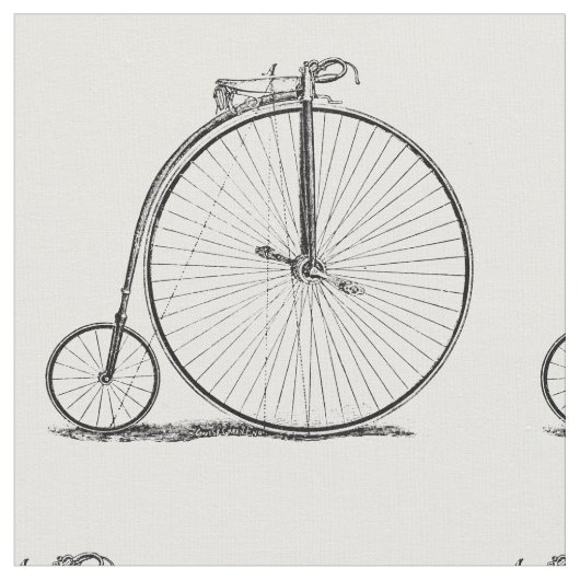Hoge Wielerfiets Penny Farthing Stof (Close Up)