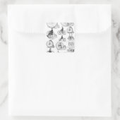 Hoge Wielerfiets Penny Farthing Vierkante Sticker (Tas)