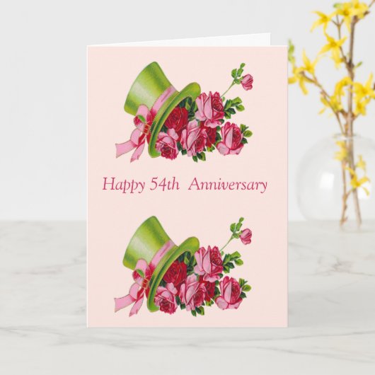 Hoge zijden en bloemen, Gelukkig 54ste Jubileum Kaart (Gele Bloem)