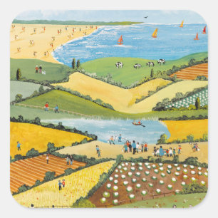 Hoge zomer 2 vierkante sticker