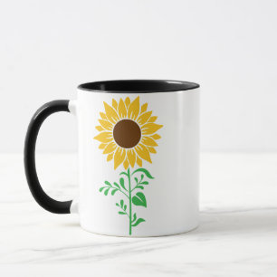 Hoge Zonnebloem Botanische Kunst Mok