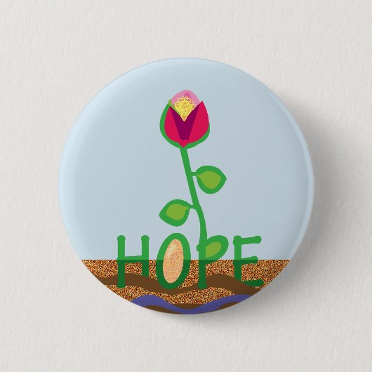 Hogebloeiende hopbloem van zaad ronde button 5,7 cm (Voorkant)