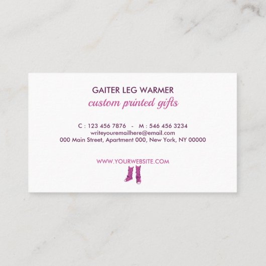 Hogedruk gaiter been Warmer Visitekaartje (Achterkant)