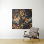 Hogehoek portret Dachshund op veld Po Wandkleed (In Situ (horizontaal))