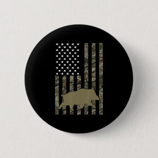 Hogejacht voor mannen Wilde Boar-varken Hunter Ronde Button 5,7 Cm